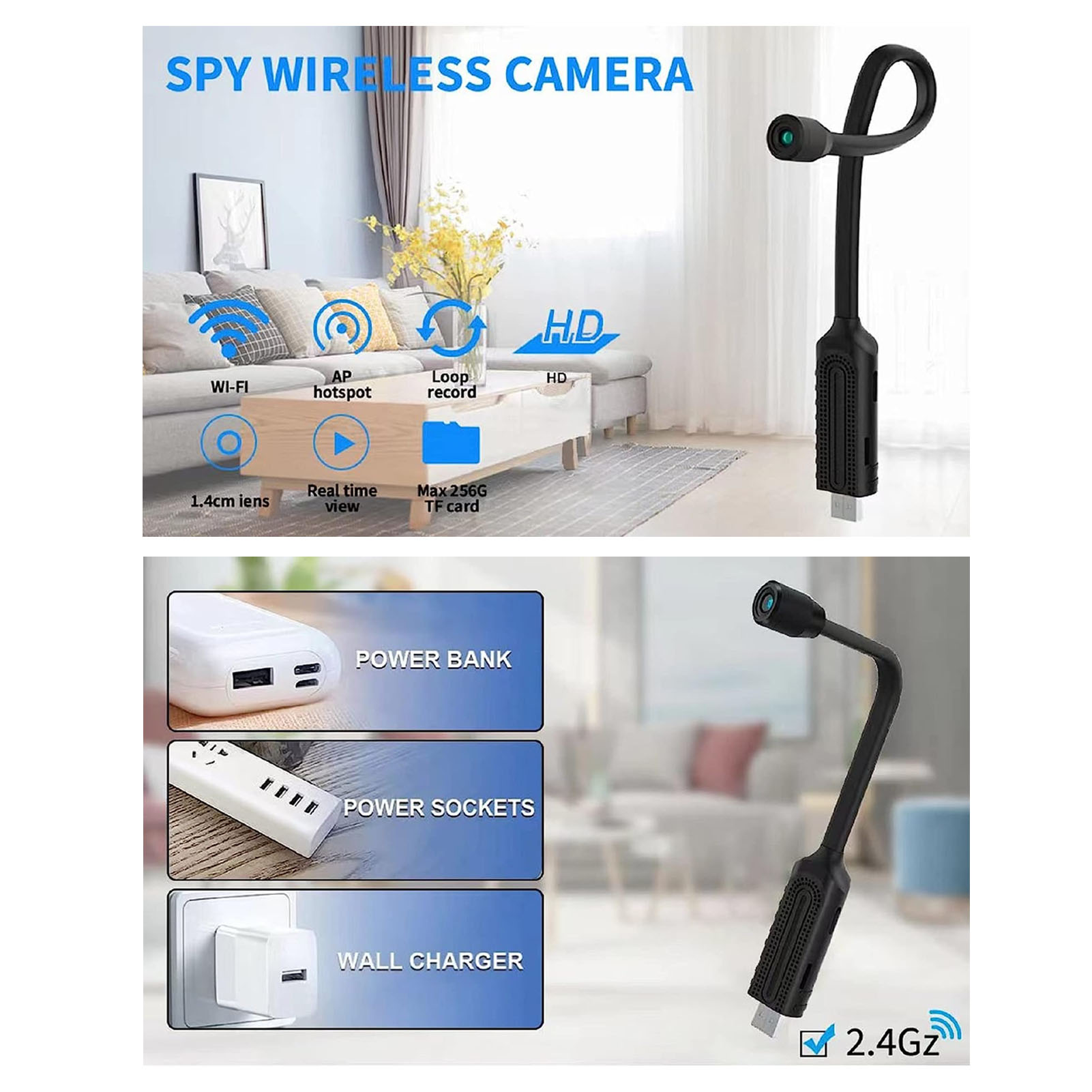 USB Mini WiFi Wireless Camera  - Hidden Camera Clock 评论和价格