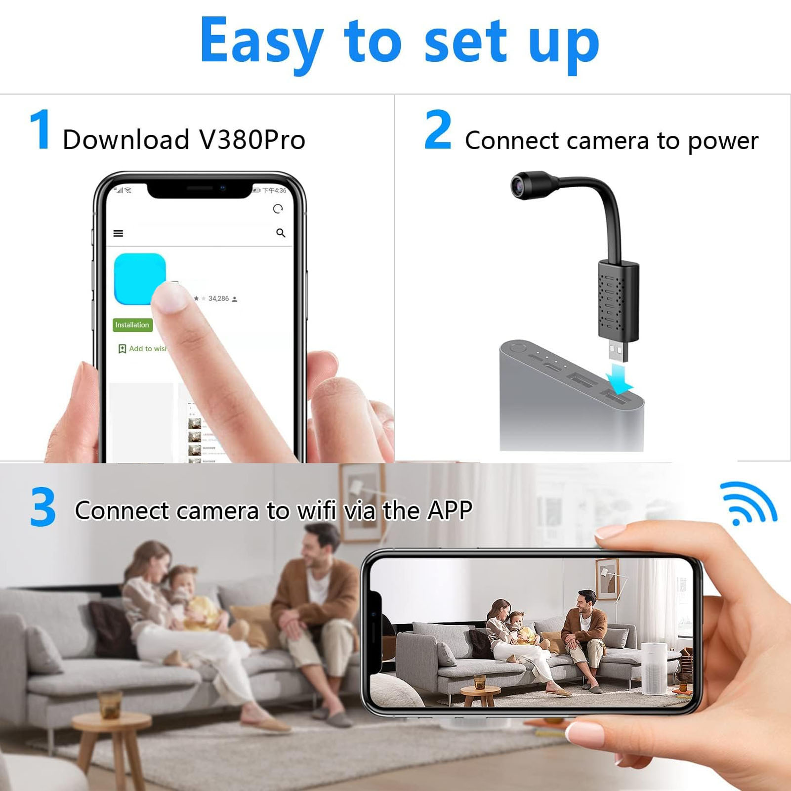USB Mini WiFi Wireless Camera  - Hidden Camera Clock 评论和价格