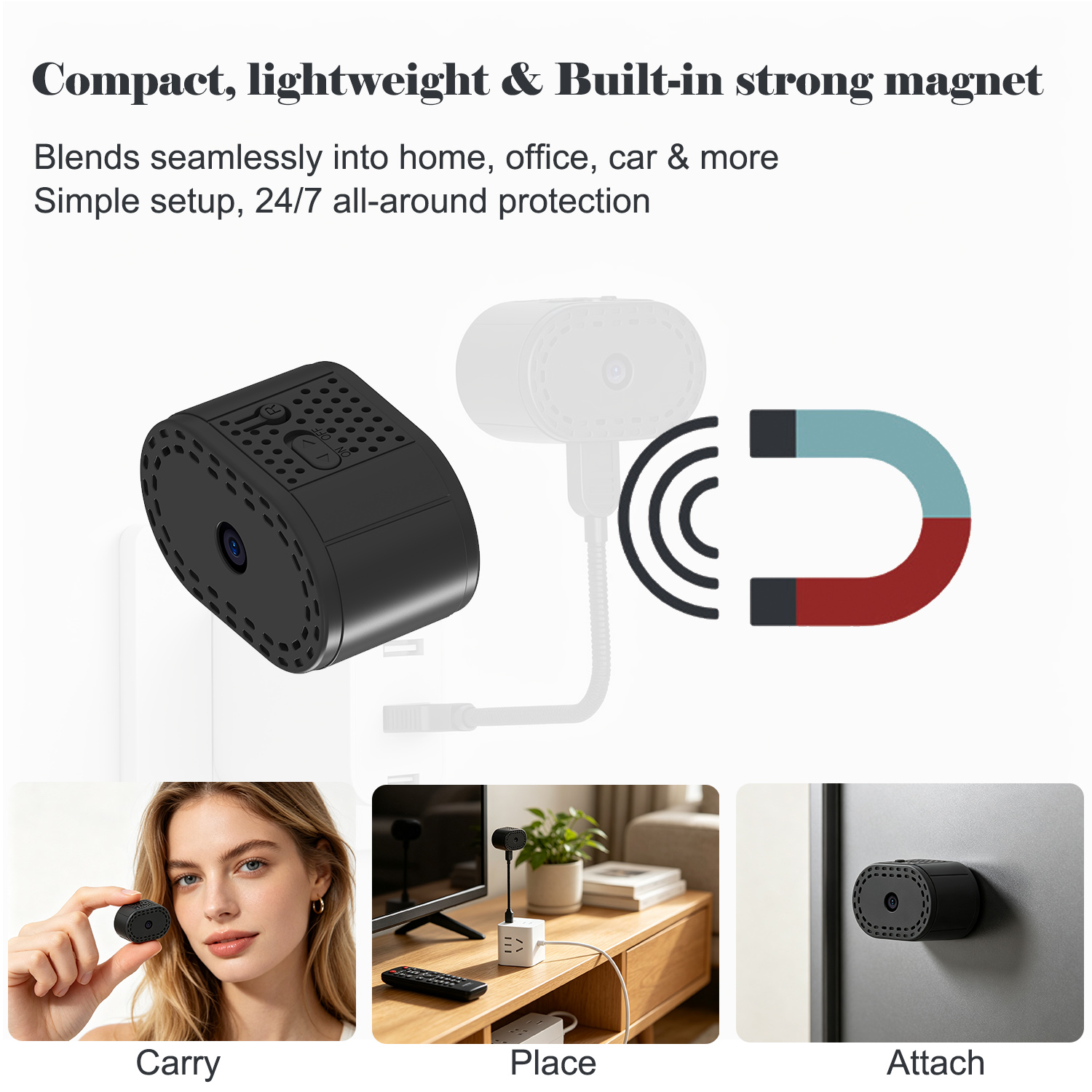 Mini Magnetic WiFi Security Ca - Hidden Camera Clock 评论和价格