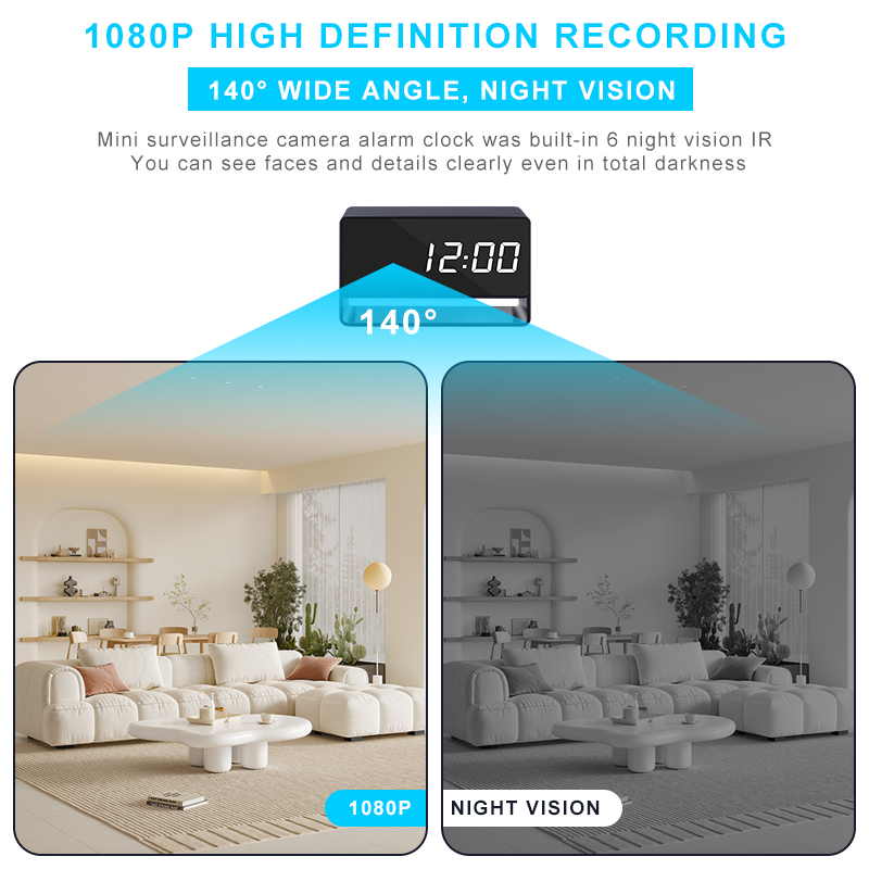 1080P WiFi Camera Digital Cloc - Hidden Camera Clock 评论和价格