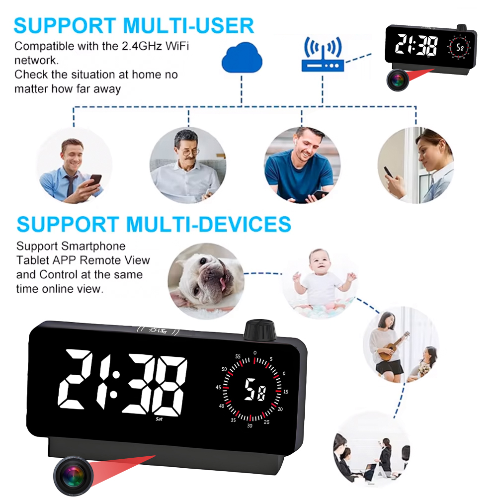 4K HD Mini WiFi Clock Camera,  - Hidden Camera Clock 评论和价格