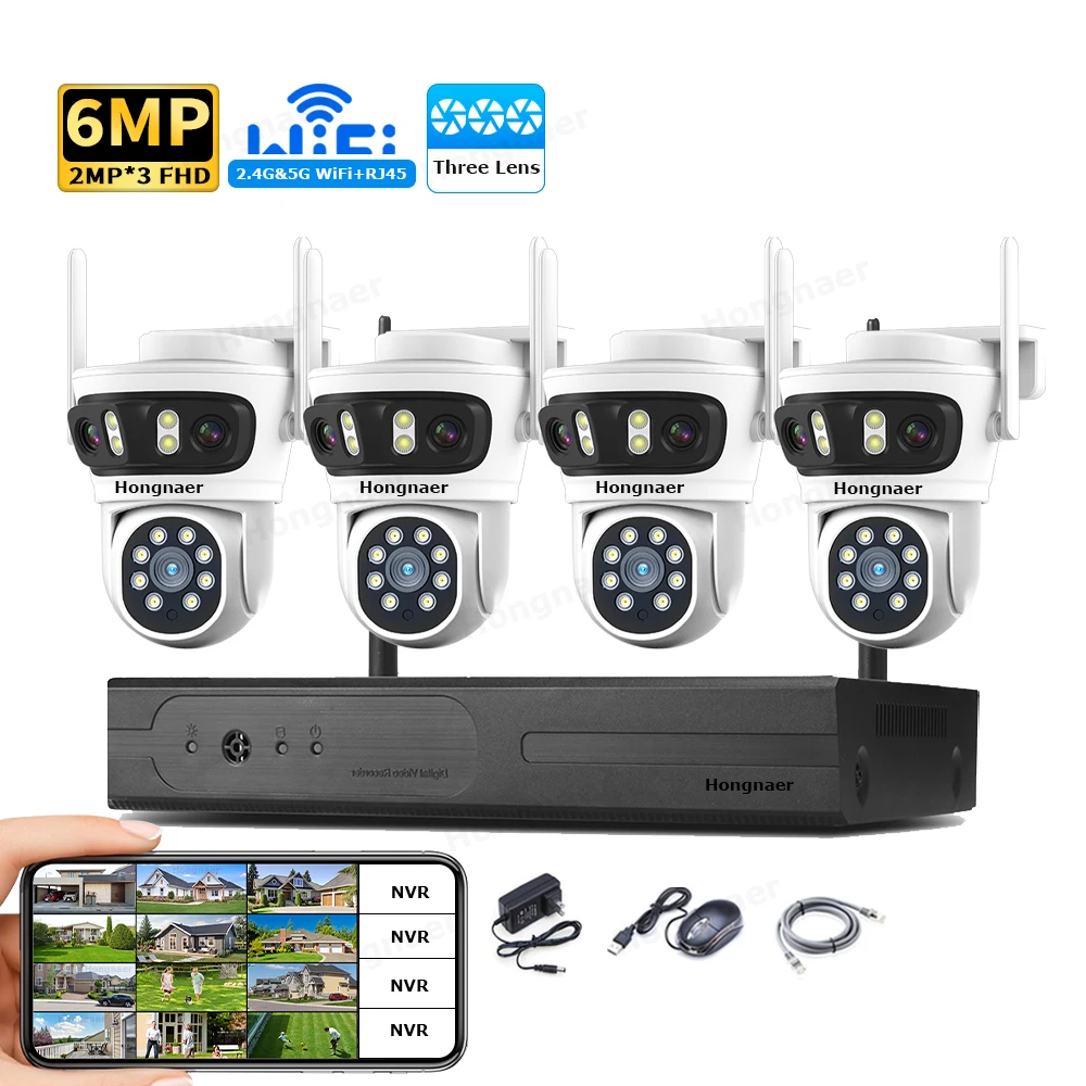 2026 Hongnaer 6MP 4CH 3 Lens 2 - Home Security Kit 评论和价格