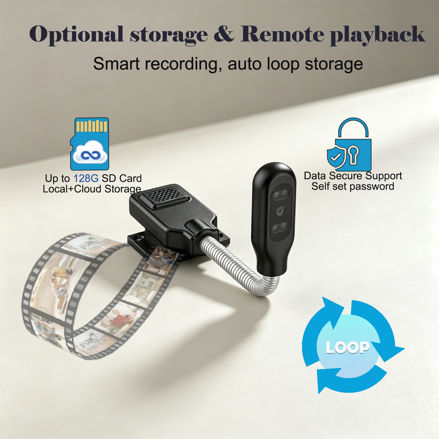 Flexible Gooseneck Baby Pet Mo - Hidden Camera Clock 评论和价格