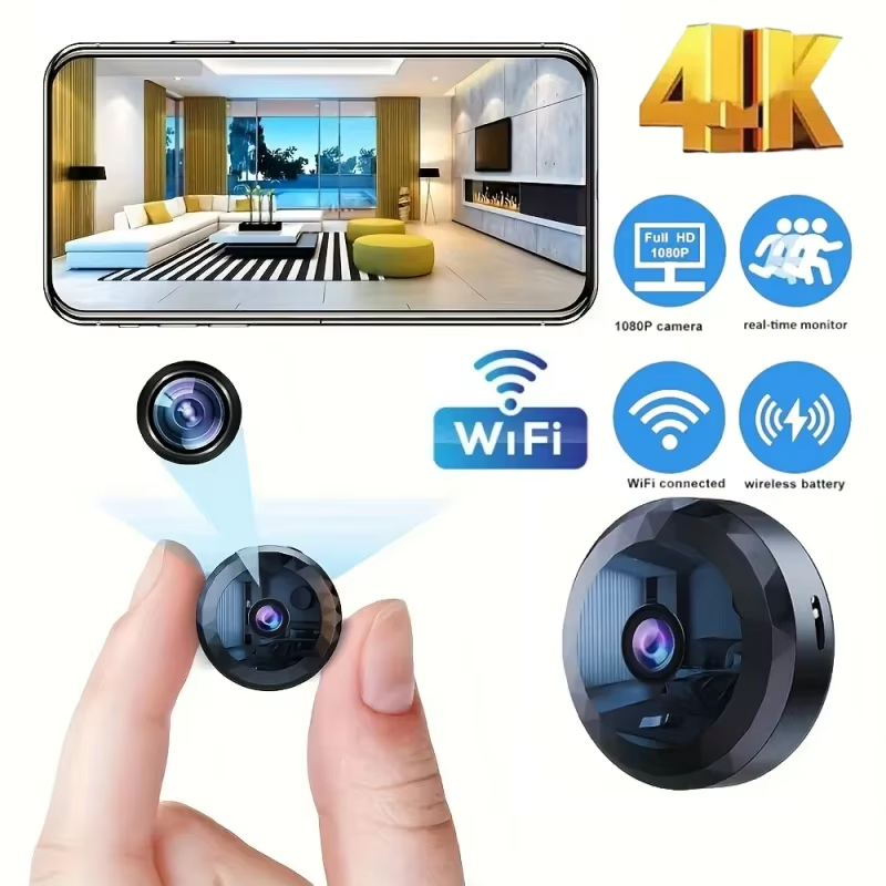 4K Mini WiFi Camera Wireless S - Hidden Camera Clock 评论和价格