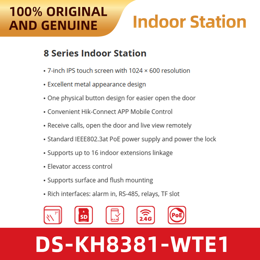 Hikvision DS-KH8381-WTE1 7 Inc - Home Security System Hikvision 评论和价格