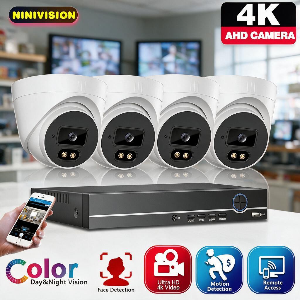 4CH 4K AHD Dome Camera Securit - Home Security Kit 评论和价格