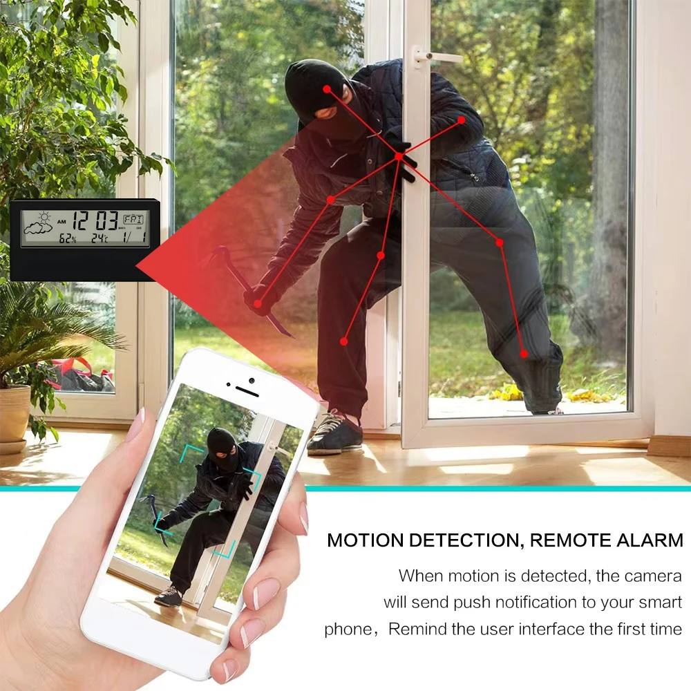HD 4K New Mini WiFi Camera, Su - Hidden Camera Clock 评论和价格